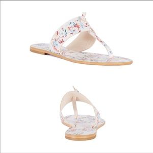 NWIB Joie white floral thong flat sandal size 8.5